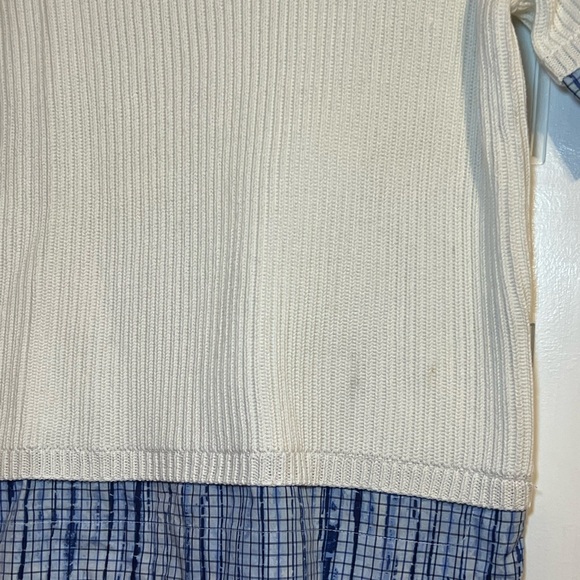 #80 TORY BURCH SMALL WHITE CABLE KINT LAYERED SWEATER TOP - Picture 4 of 5
